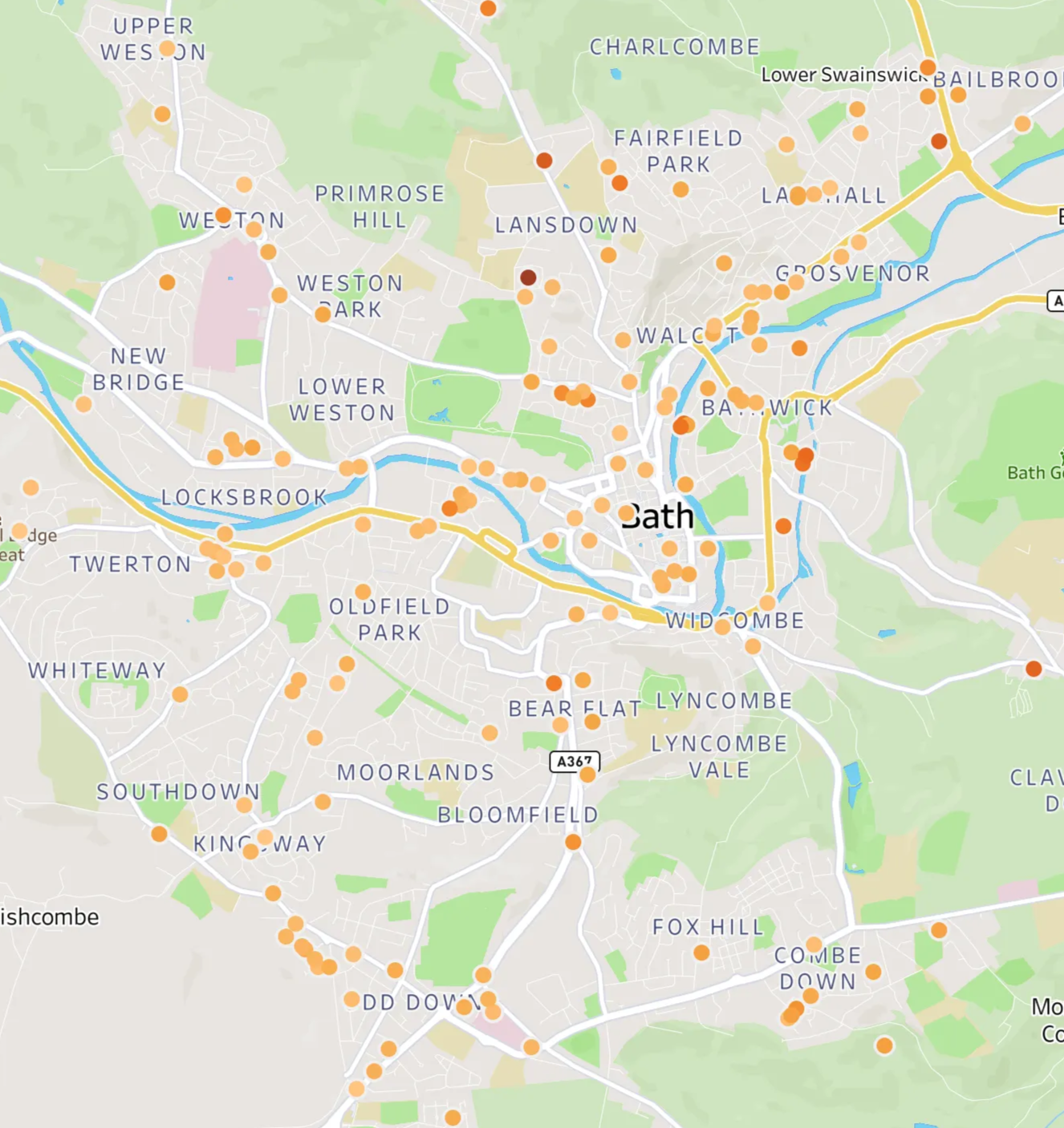 A: Sales Distribution of New Builds from 2004 to 2014. Note postcodes are distribution throughout the city.